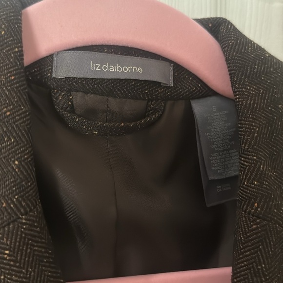 Liz Claiborne brown speckled Blazer Classic Suit Jacket size 8 - Picture 2 of 4